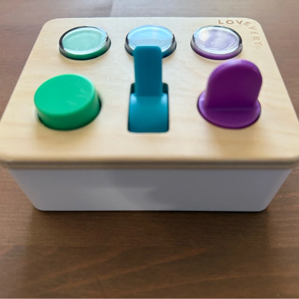 Lovevery Wooden Color Match & Turn Toy - Green, Blue, Purple